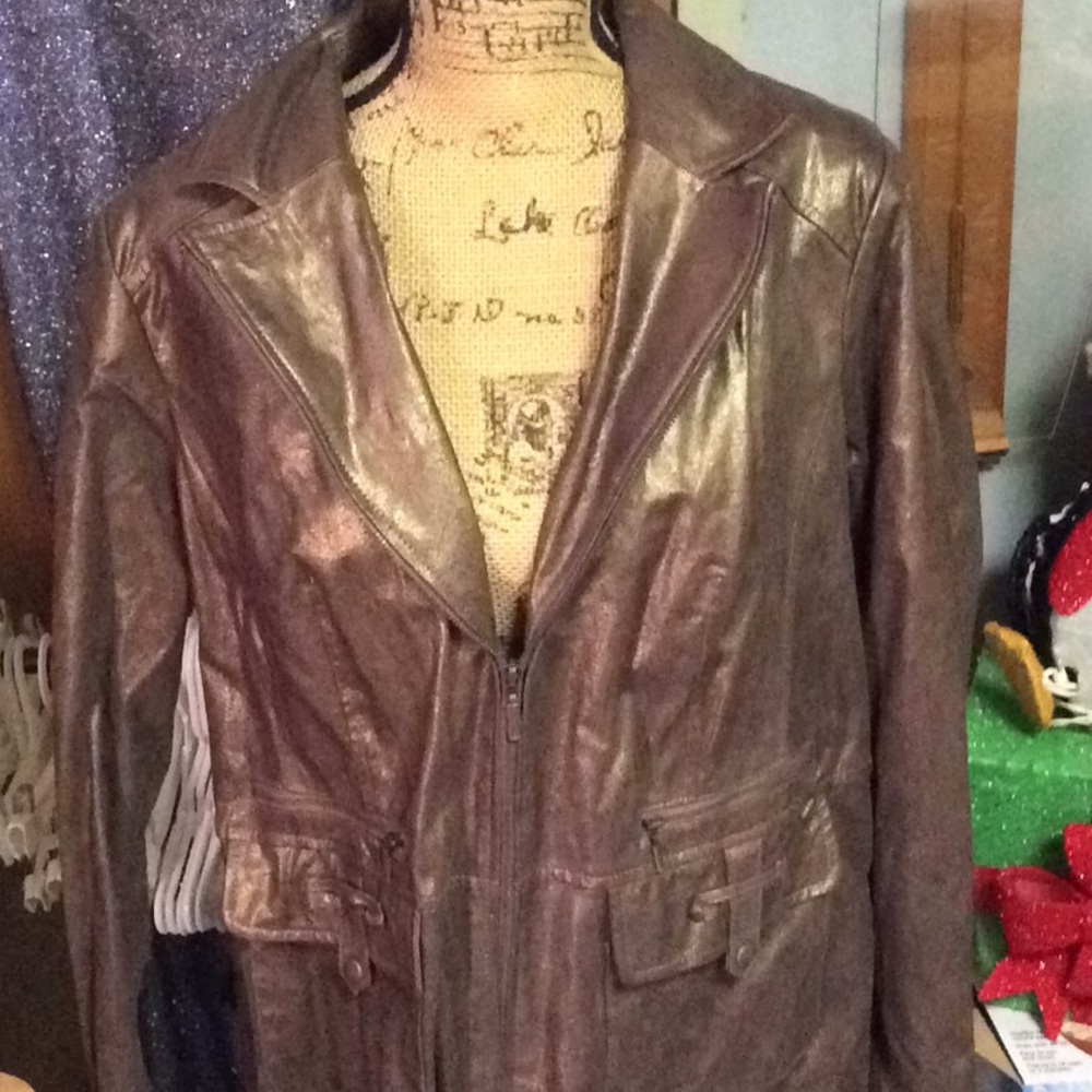 Gold Leather Coat